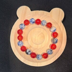 Sodalite and Carnelian Crystal Beaded Bracelet